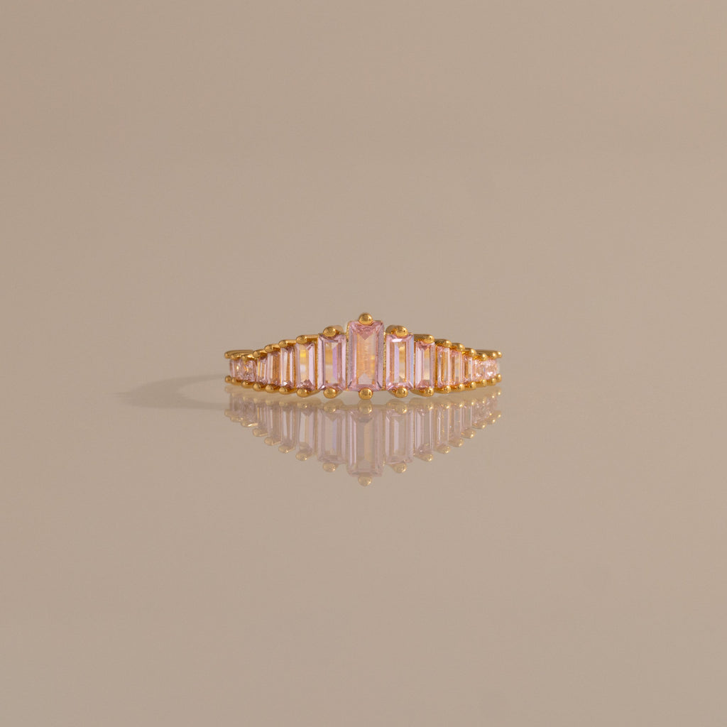 Rose Pink Art Deco Ring