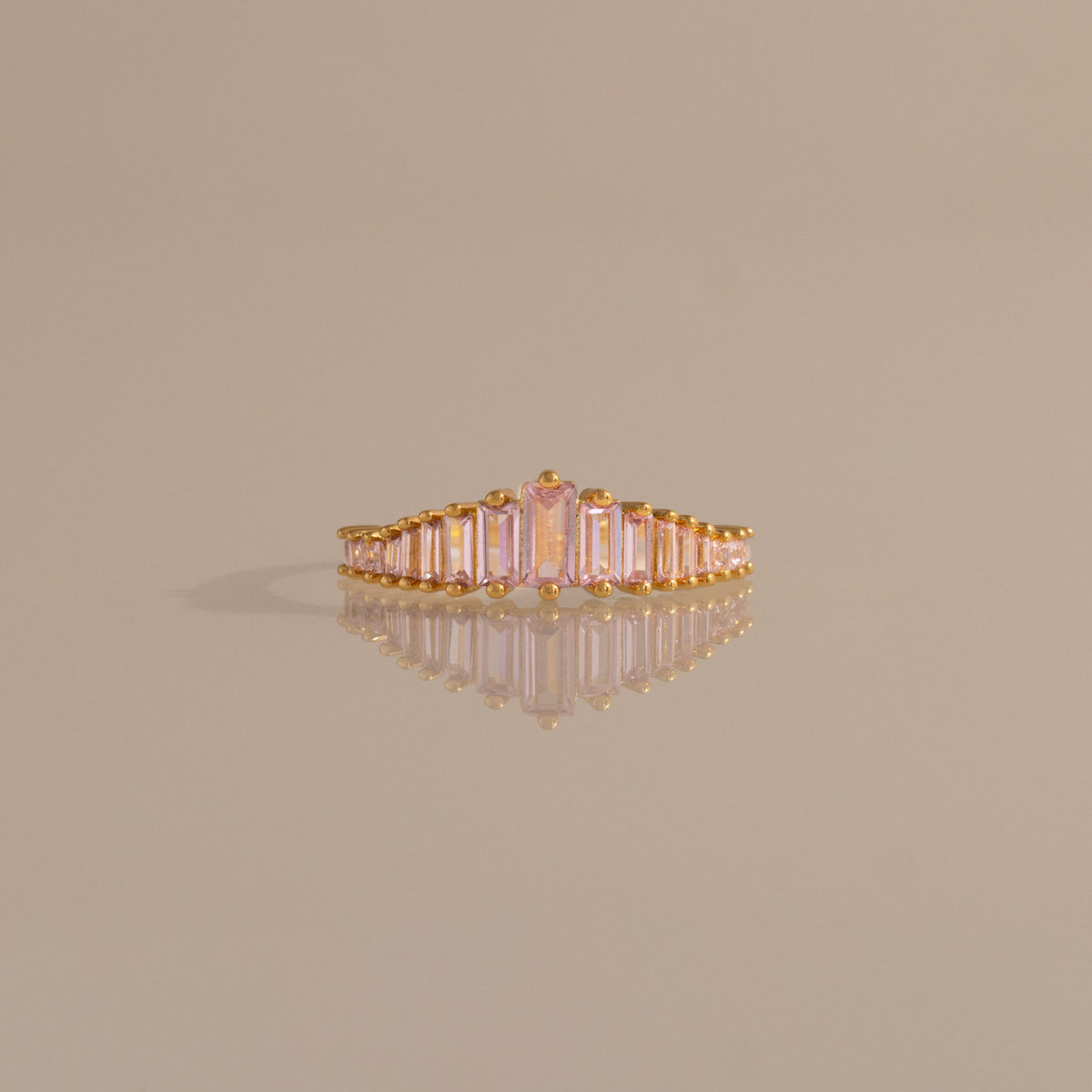 Rose Pink Art Deco Ring