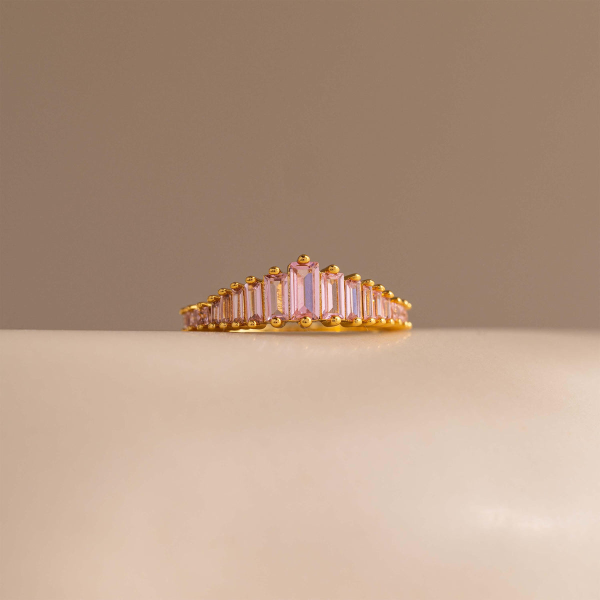 Rose Pink Art Deco Ring
