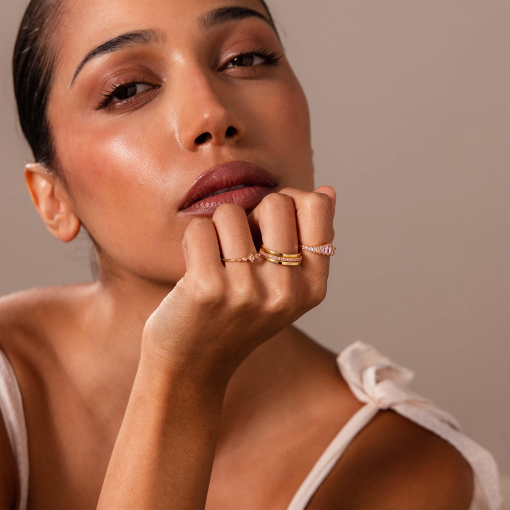 Rose Pink Art Deco Ring