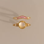 Moonstone Blush Ring Set