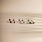 Square Bezel Birthstone Flat Back Studs