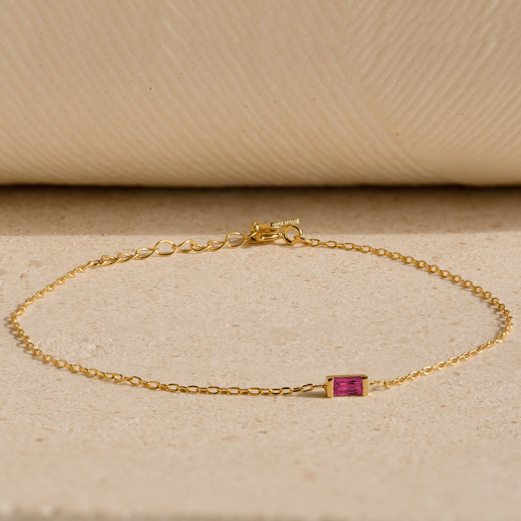 Pulsera con piedras de nacimiento de talla baguette