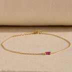 Pulsera con piedras de nacimiento de talla baguette