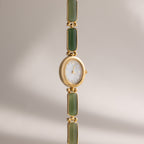 Our Jade Band Timepiece watch in gold against a white background
