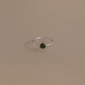 Round Jade Ring in Silver