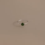 Round Jade Ring in Silver
