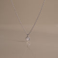 Moonstone Charm Necklace in Silver