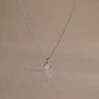 Moonstone Charm Necklace in Silver