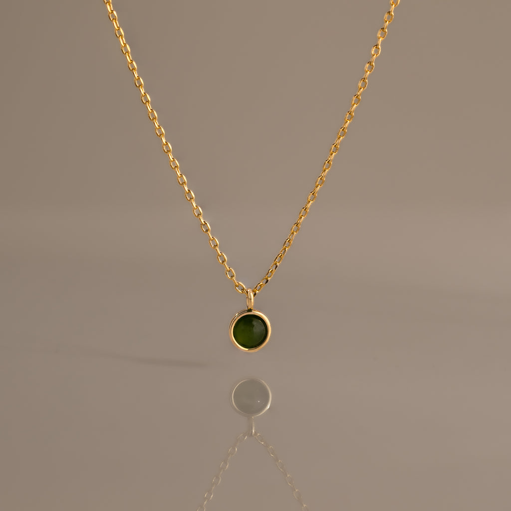Jade Charm Necklace in 18K Gold