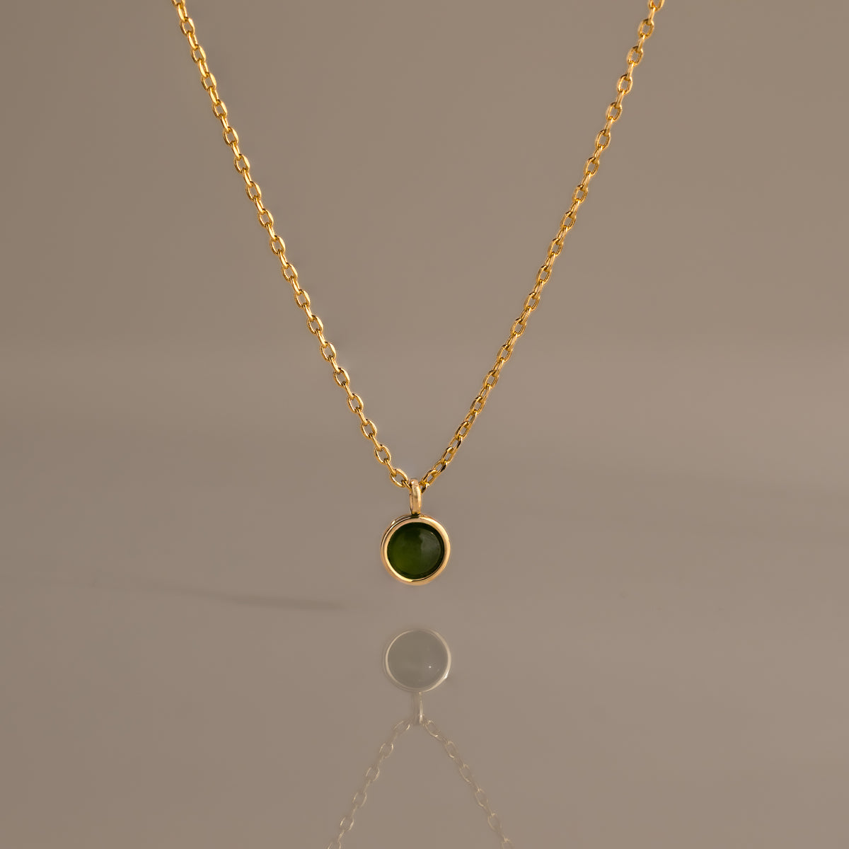 Jade Charm Necklace in 18K Gold