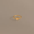 Dainty Round Moonstone Ring in 18K Gold