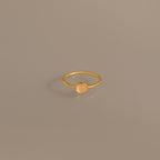 Dainty Round Moonstone Ring in 18K Gold