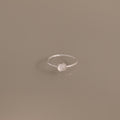 Dainty Round Moonstone Ring in Silver