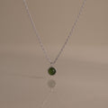 Jade Charm Necklace in Silver