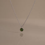 Jade Charm Necklace in Silver