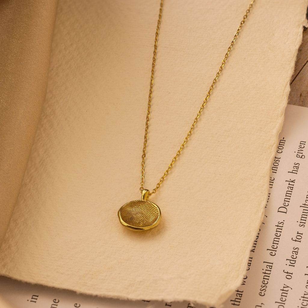Fingerprint Coin Necklace
