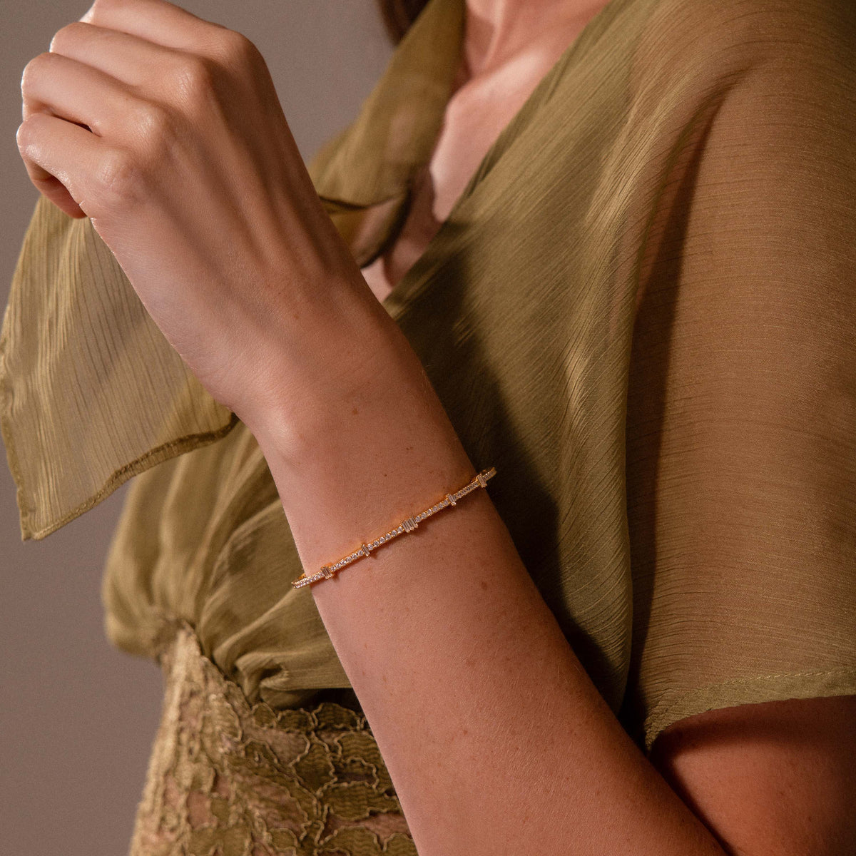 Diamond Baguette Tennis Bangle