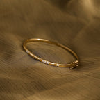 Love Morse Code Diamond Bangle in 18K Gold