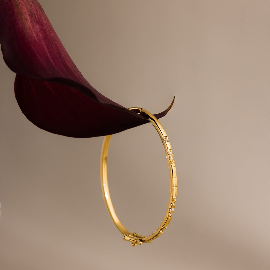 Love Morse Code Diamond Bangle