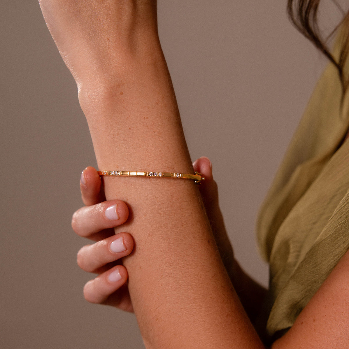 Love Morse Code Diamond Bangle