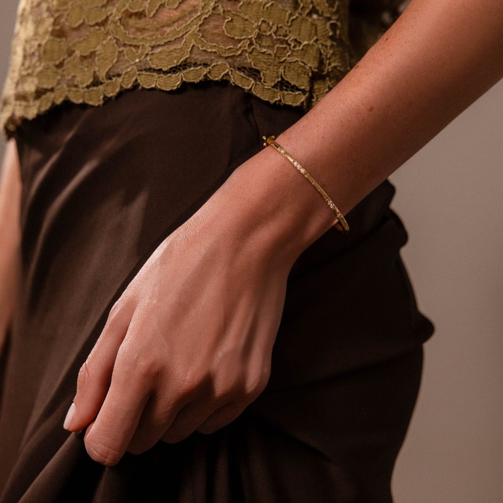 Love Morse Code Diamond Bangle