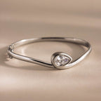 Sculpted Diamond Pear Bangle