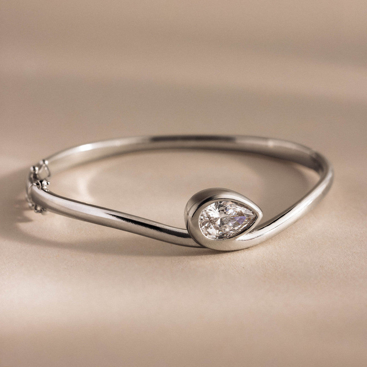 Sculpted Diamond Pear Bangle