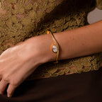 Sculpted Diamond Pear Bangle
