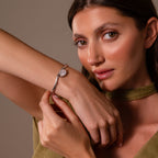 Sculpted Diamond Pear Bangle