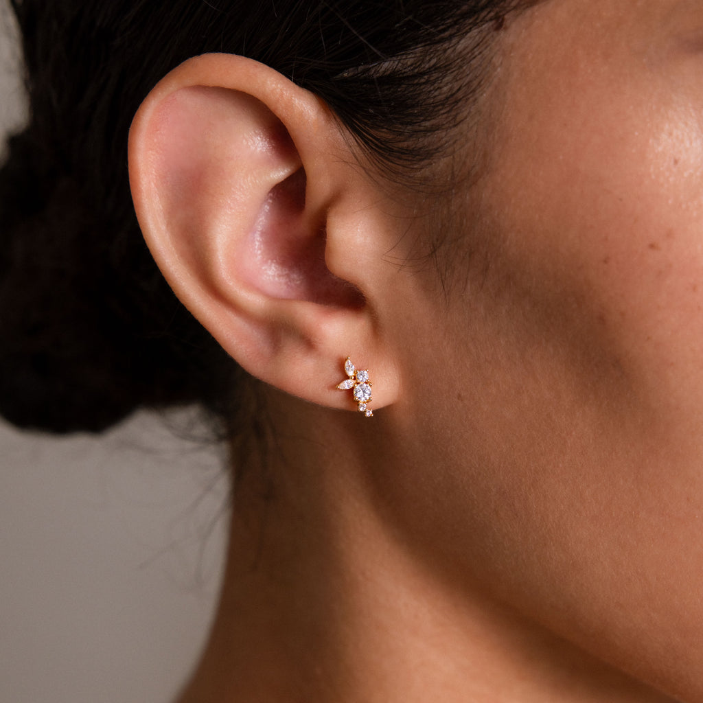 Ombre Cluster Ruby Studs