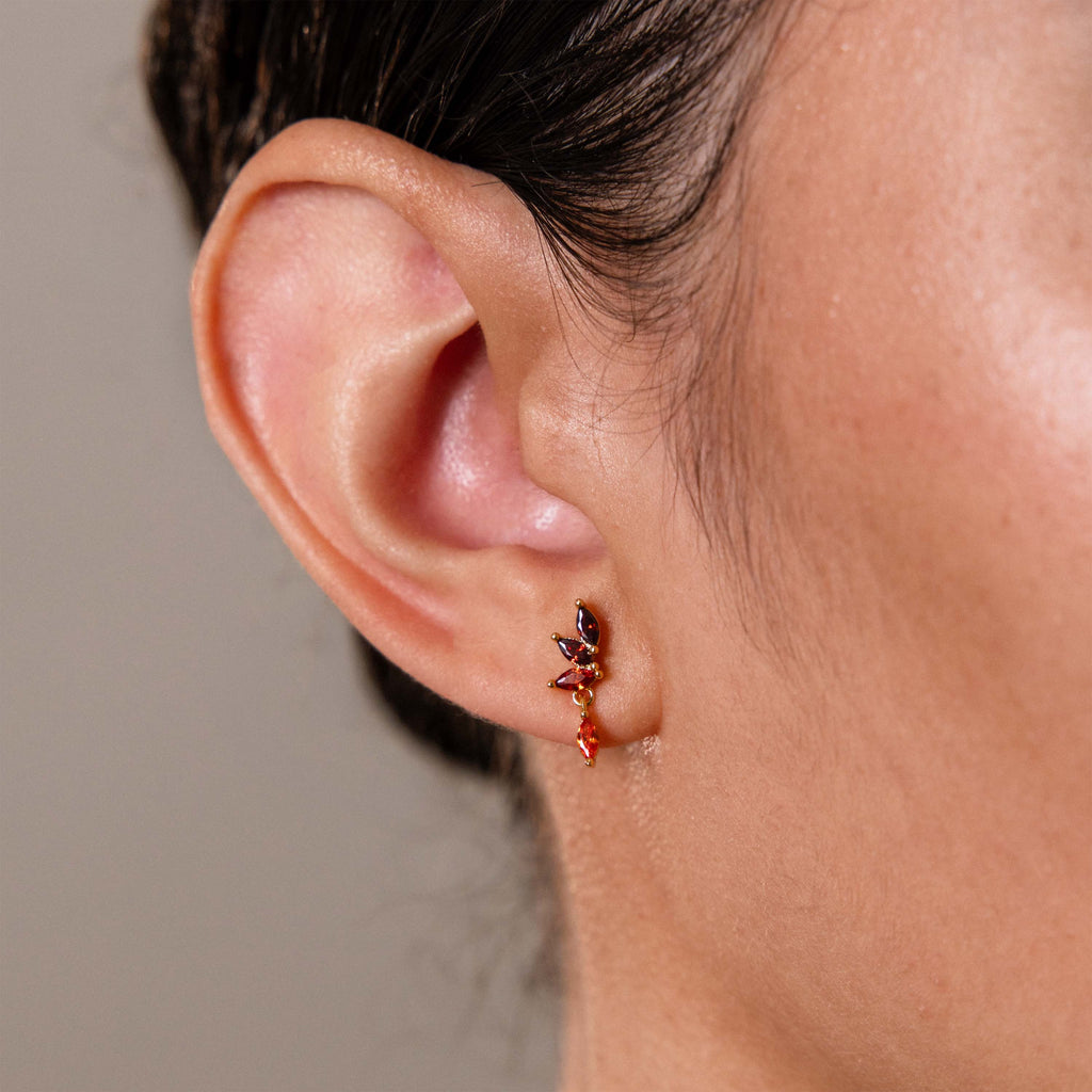 Ruby Marquise Drop Studs