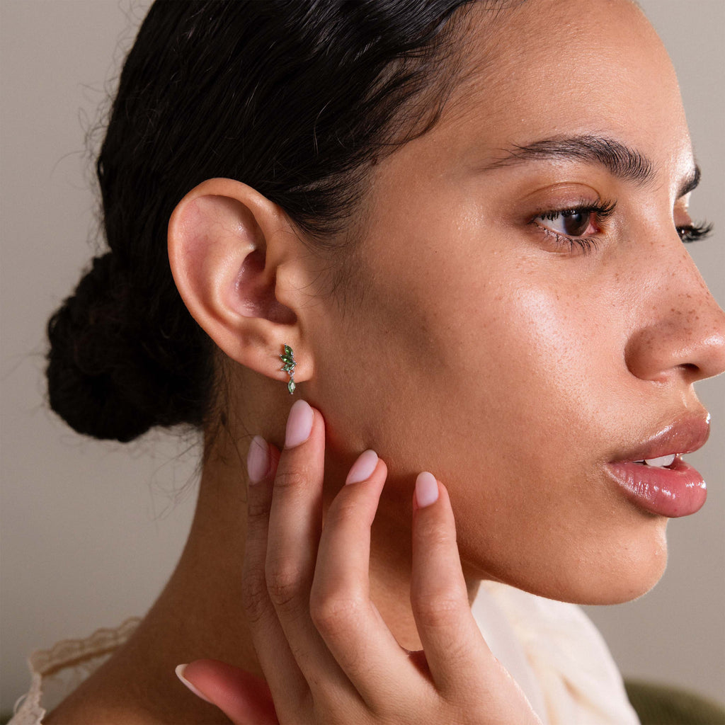 Ruby Marquise Drop Studs