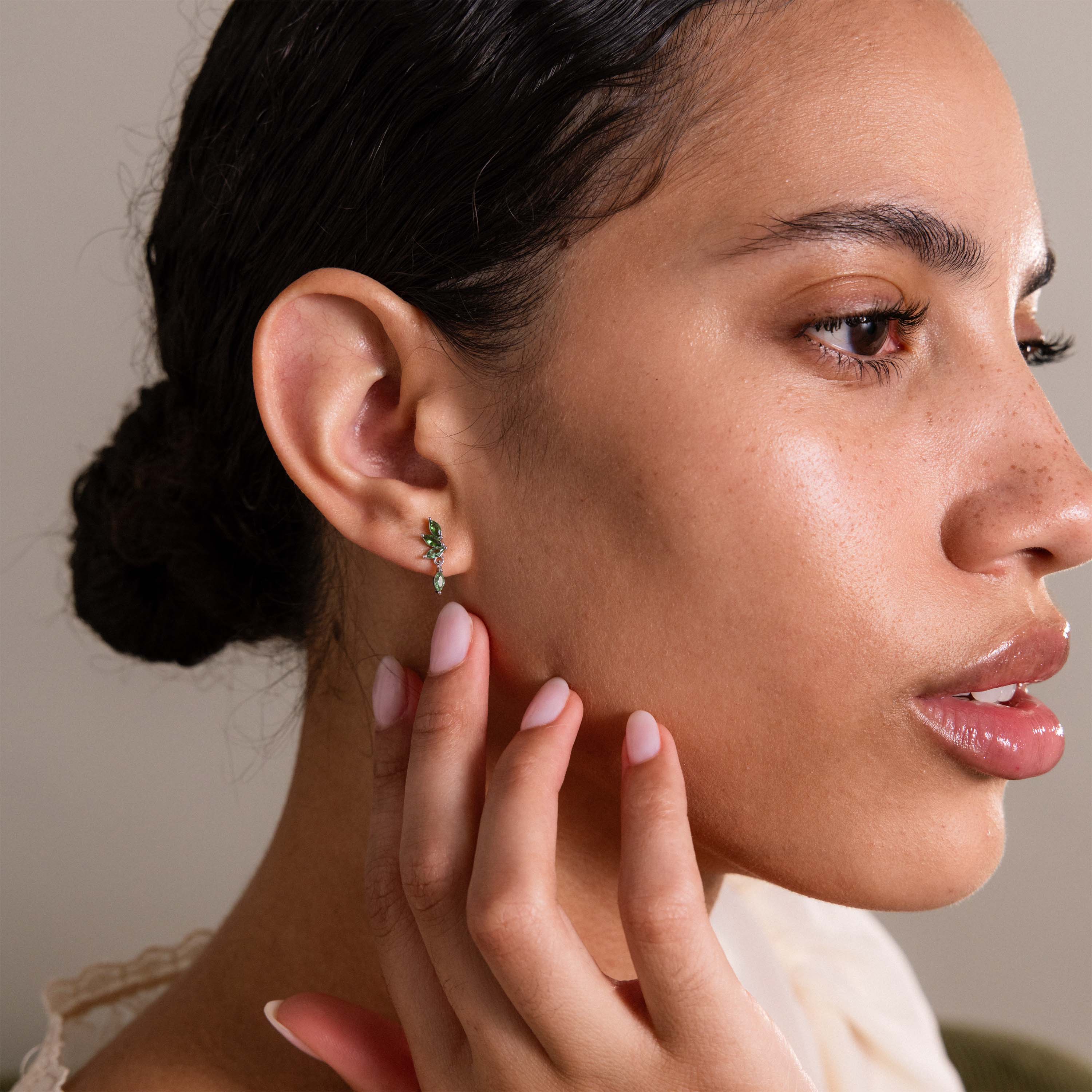 Ruby Marquise Drop Studs