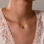 Ruby Blossom Charm Necklace