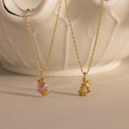 Ruby Blossom Charm Necklace
