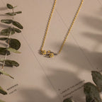 Mixed Metal Ruby Flower Necklace