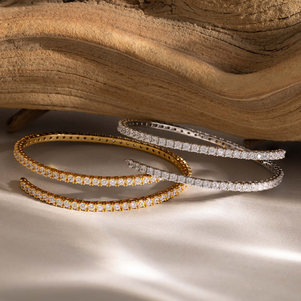 Diamond Tennis Wrap Bangle