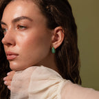 Jade Teardrop Studs in 18K Gold