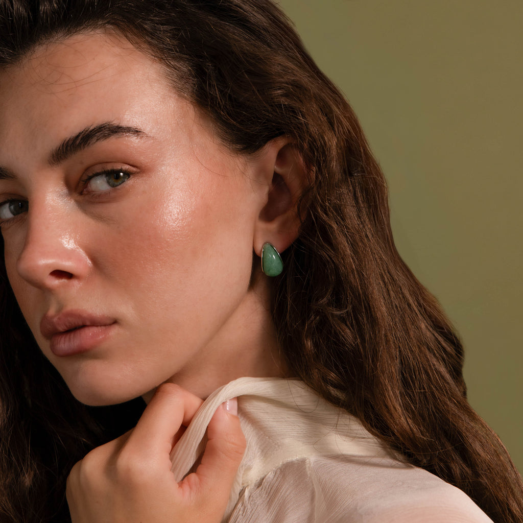 Jade Teardrop Studs