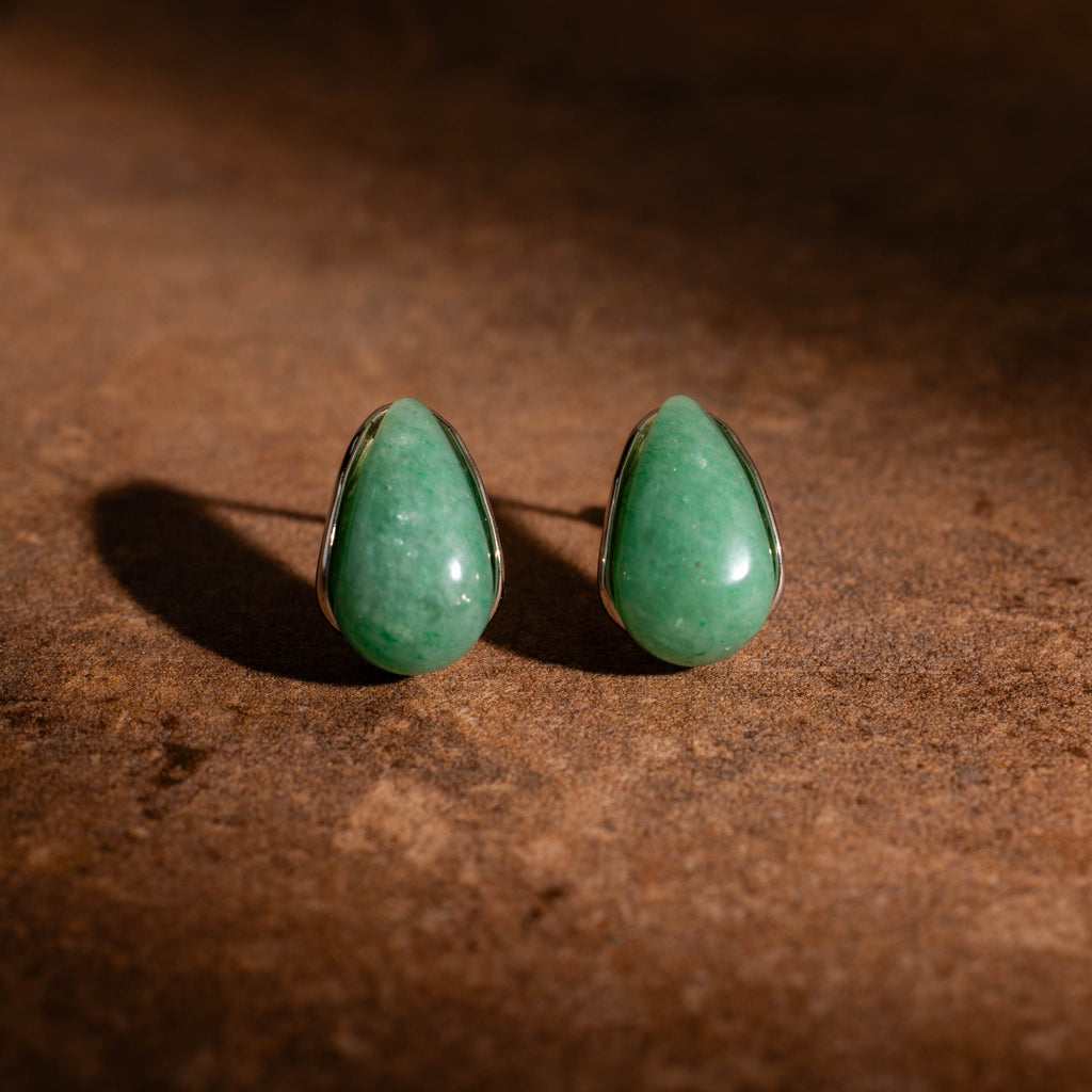 Jade Teardrop Studs
