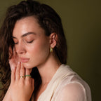 Jade Duo Hoops in 18K Gold