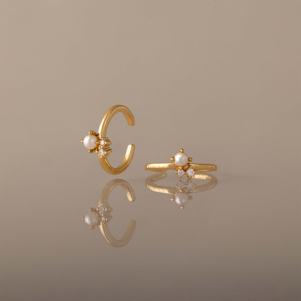 Pearl Diamond Ear Cuffs