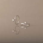 Pearl Diamond Ear Cuffs in Silver