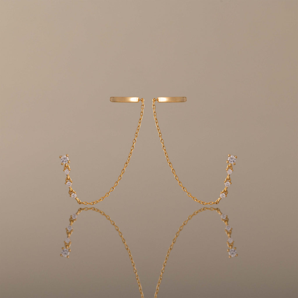 Diamond Veil Ear Cuffs in 18K Gold