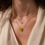 Interlocking Jade Heart Necklace in 18K Gold