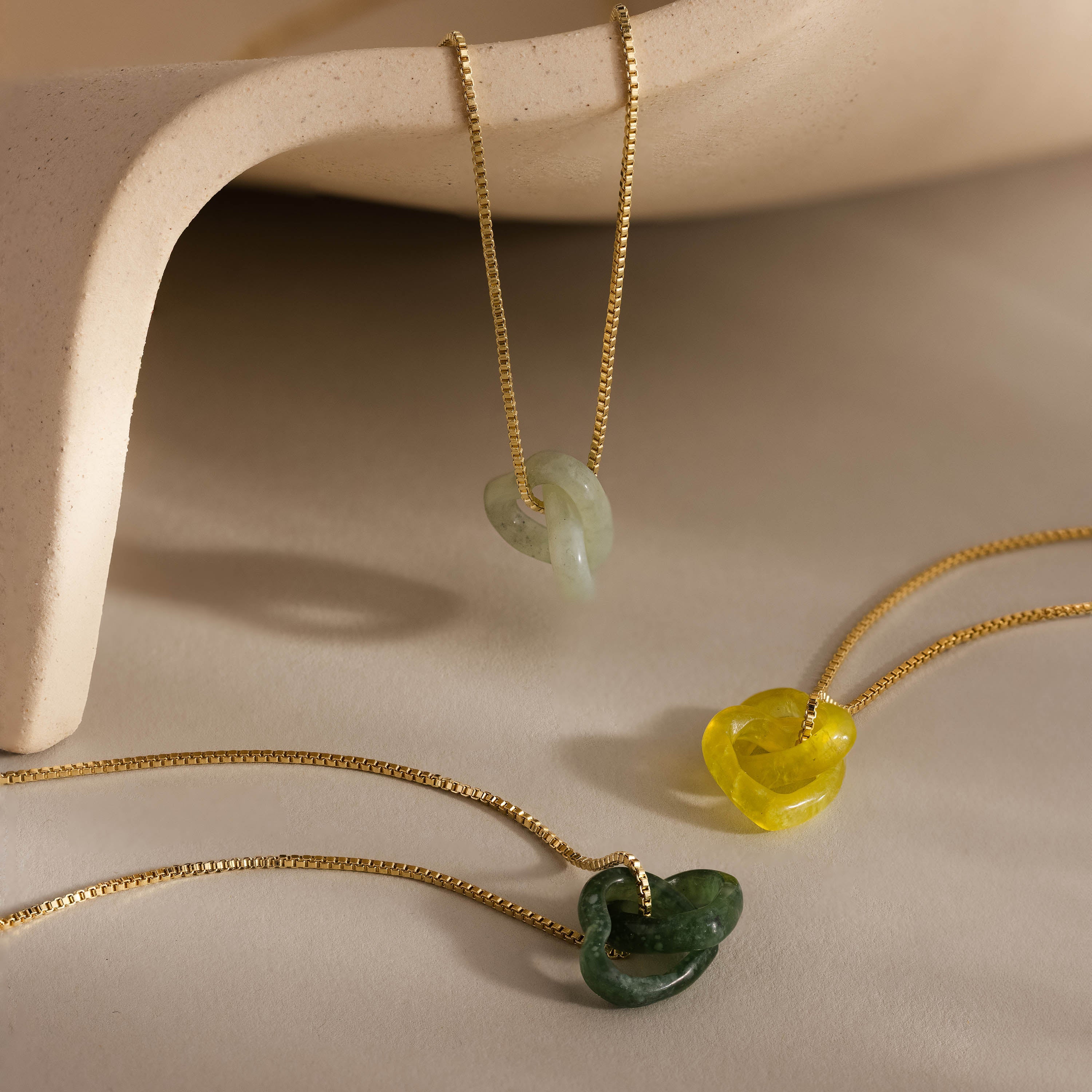 Interlocking Jade Heart Necklace