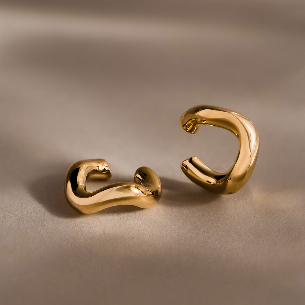Wavy Ear Cuffs in 18K Gold