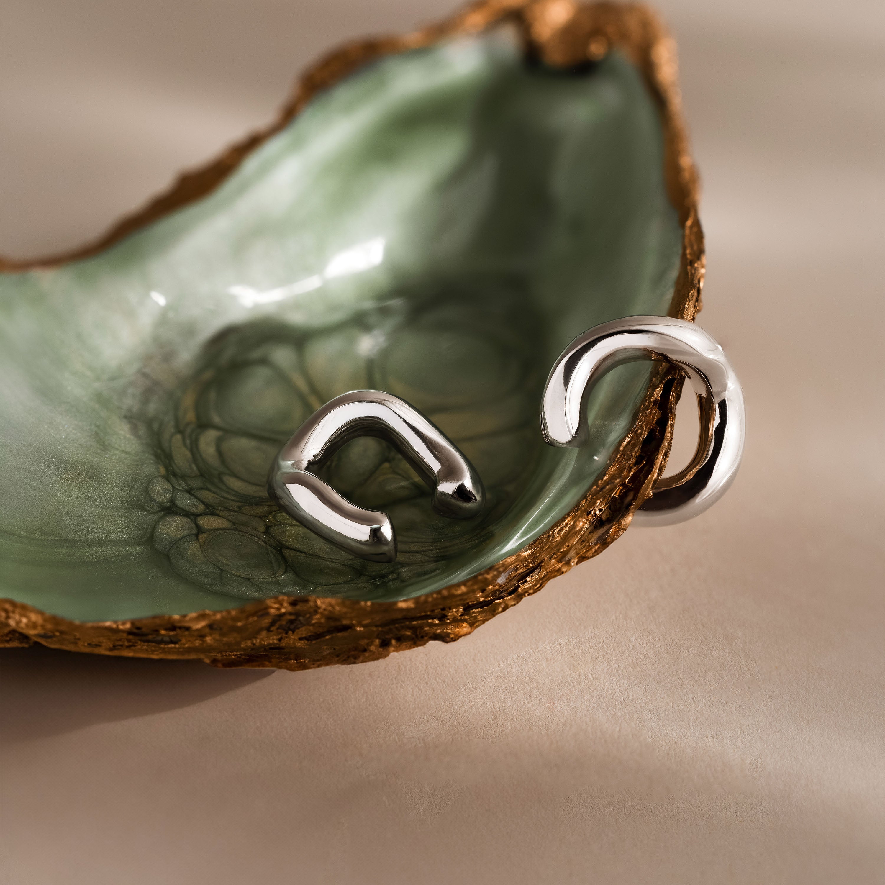 Wavy Ear Cuffs in Silver