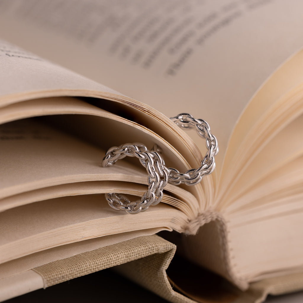 Mariner Link Ear Cuffs in Silver